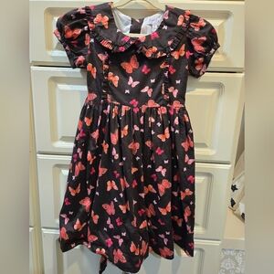 Rachel Riley Brown and Pink Butterfly Kids Dress